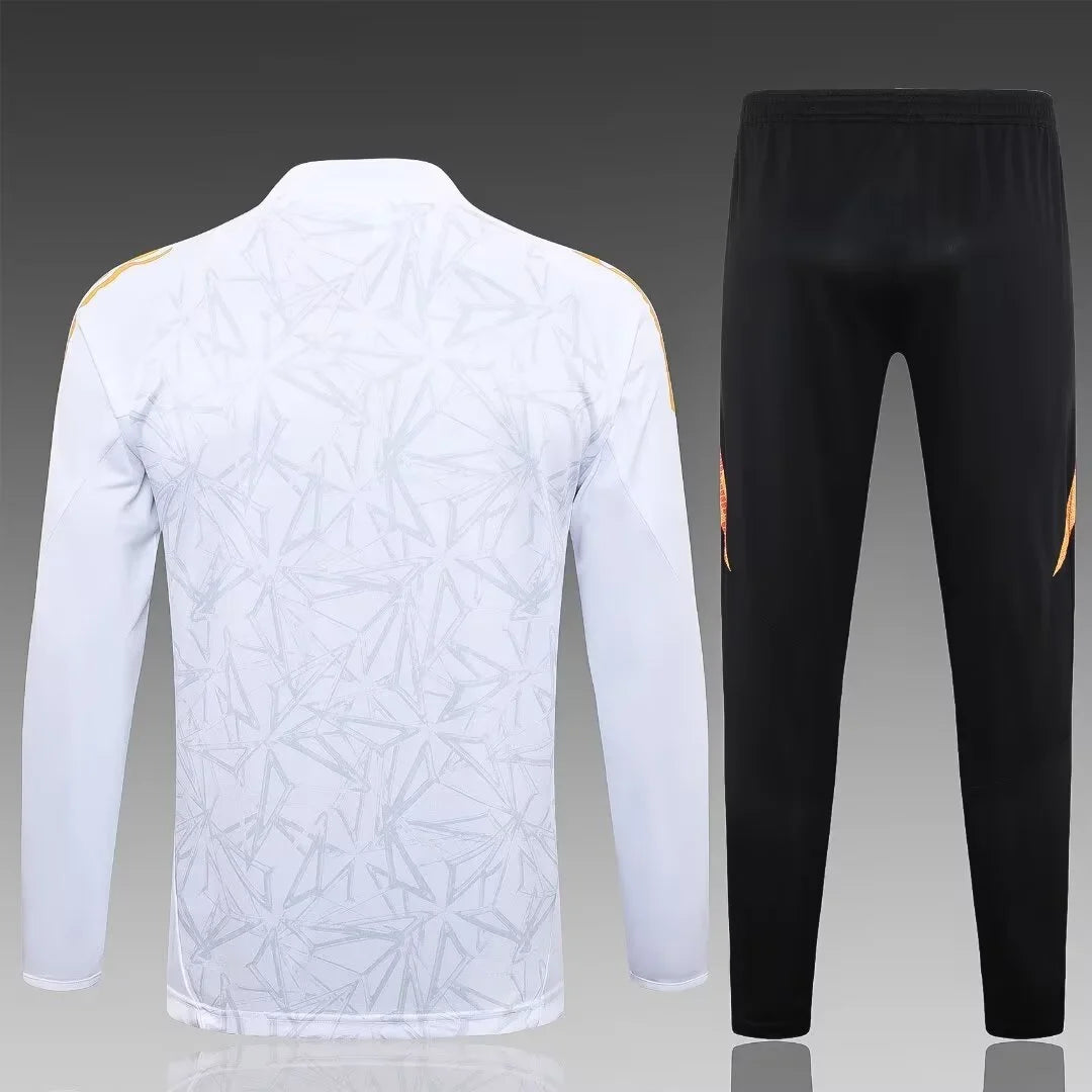 2024/2025 Real Madrid Half-Pull Tracksuit White Football Shirt 1:1 Thai Quality